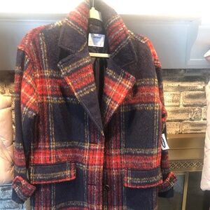 NEW tags Old Navy mid length plaid jacket